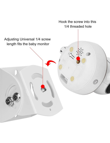 Soporte de Pared Ajustable para Monitor de Bebé Arlo y Motorola Soporte de Pared Ajustable para Monitor de Bebé Arlo y Motorola