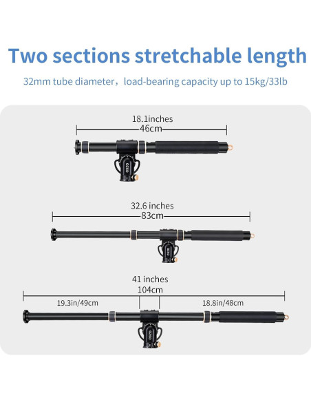 Brazo de Extensión de Trípode QZSD YT03 104cm Aluminio 15kg Brazo de Extensión de Trípode QZSD YT03 104cm Aluminio 15kg