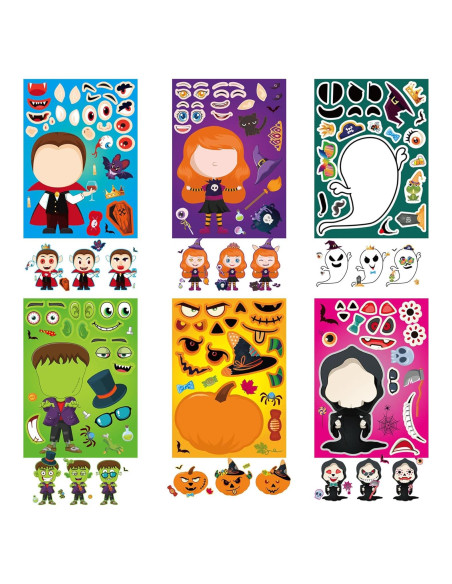 Calcomanías de Halloween Flixoran 24 Hojas para Niños Calcomanías de Halloween Flixoran 24 Hojas para Niños
