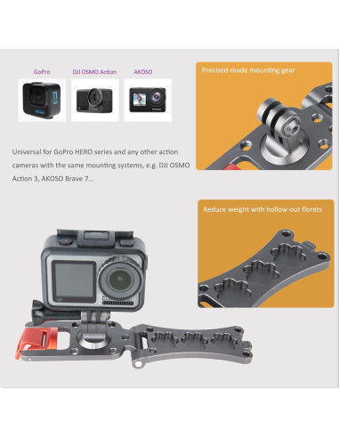 Soporte de Mochila NICEYRIG para GoPro HERO 11/10/9/8/7/6 y DJI Osmo Action - Aluminio Premium