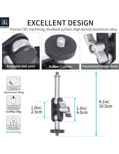Brazo Mágico Universal INNOREL ME-1 con Doble Cabeza Esférica
