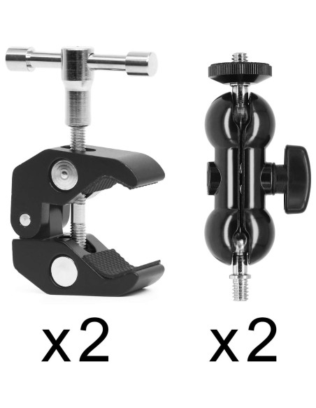Soporte de Montaje de Cámara Anwenk 2Pack Doble Bola + Abrazadera Soporte de Montaje de Cámara Anwenk 2Pack Doble Bola + Abrazadera