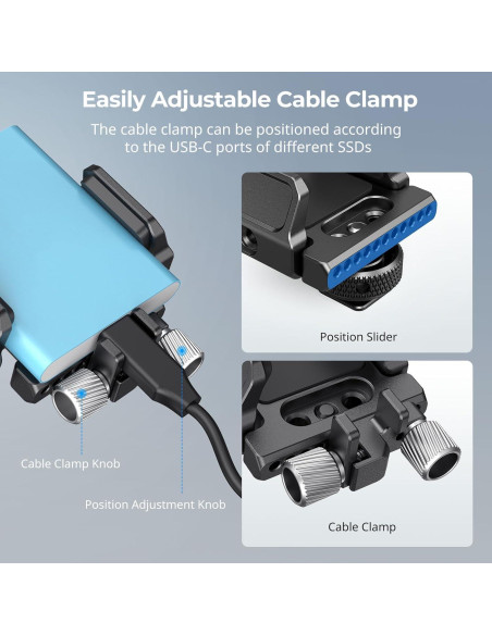 Soporte para SSD SMALLRIG BSH2343 para Samsung T5 y SanDisk Soporte para SSD SMALLRIG BSH2343 para Samsung T5 y SanDisk