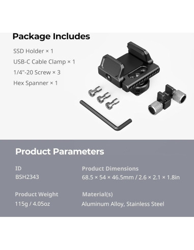 Soporte para SSD SMALLRIG BSH2343 para Samsung T5 y SanDisk