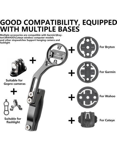 Soporte para Computadora de Bicicleta ZPZEZT - Ajustable con 4 Bases Soporte para Computadora de Bicicleta ZPZEZT - Ajustable con 4 Bases