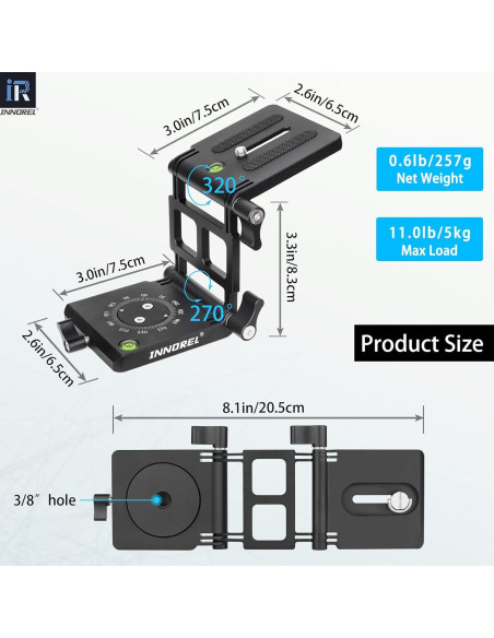 Cabezal de Trípode INNOREL ZH7 Z de Aluminio 5kg Cabezal de Trípode INNOREL ZH7 Z de Aluminio 5kg