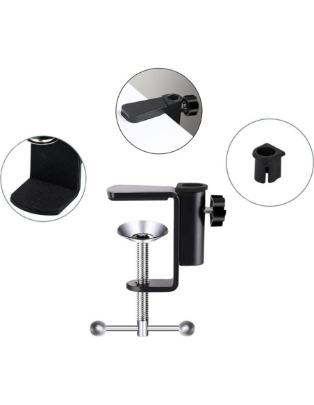 Abrazaderas de mesa BOLWHAO, paquete de 4, negro, ajuste 0.5-4.5cm Abrazaderas de mesa BOLWHAO, paquete de 4, negro, ajuste 0.5-4.5cm