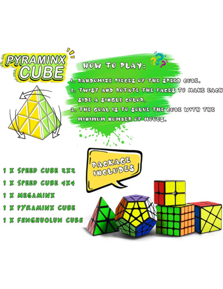Juego de Cubos Rápidos Coolzon 5 en 1 para Niños y Adultos Juego de Cubos Rápidos Coolzon 5 en 1 para Niños y Adultos