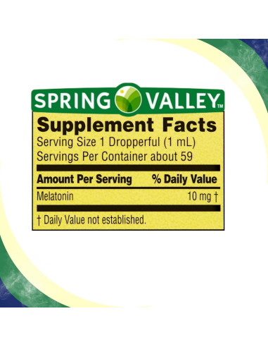 Gotas líquidas de melatonina 10mg Spring Valley 60ml