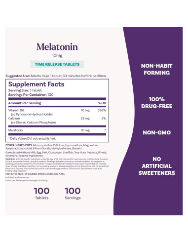 Natrol Melatonina 10mg Liberación Prolongada 100 Tabletas