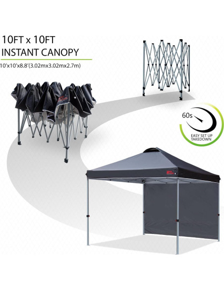 Carpa Plegable MASTERCANOPY 3M con 1 Pared Lateral Carpa Plegable MASTERCANOPY 3M con 1 Pared Lateral