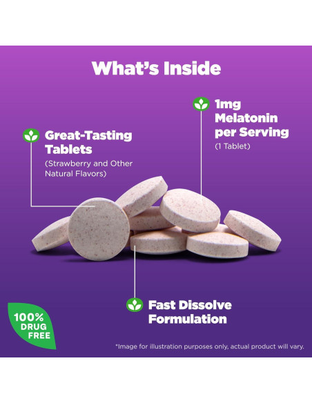 Natrol Melatonina 1 mg Rápida Disolución Sabor Fresa 200 Tabletas Natrol Melatonina 1 mg Rápida Disolución Sabor Fresa 200 Tabletas