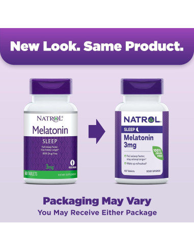 Natrol Melatonina 3 mg - Suplemento para Dormir 60 Tabletas