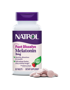 Suplemento de Melatonina Natrol 3 mg Sabor Fresa 90 Tabletas