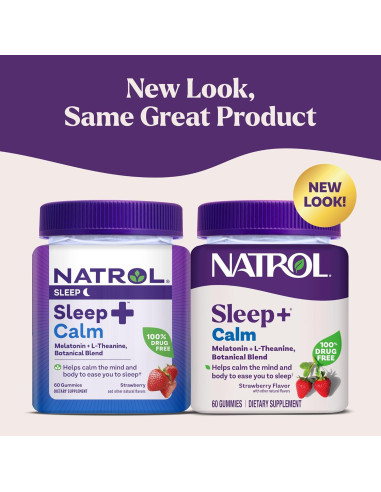 Gominolas de Melatonina Natrol Sleep+ Calm 60 Unidades Sabor Fresa