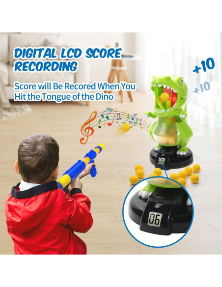 Juguete de Disparo Dinosaurio EagleStone con LCD y 24 Pelotas Juguete de Disparo Dinosaurio EagleStone con LCD y 24 Pelotas