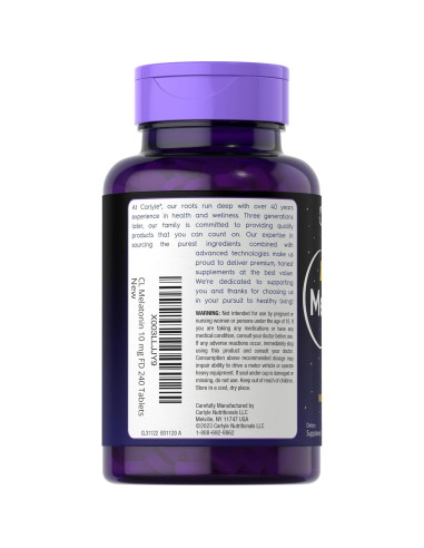 Melatonina 10mg Carlyle 240 Tabletas Sabor Baya Vegetariano