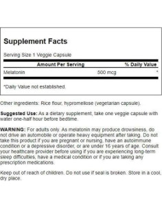 Melatonina 500 mcg Swanson 60 Cápsulas Veganas 2