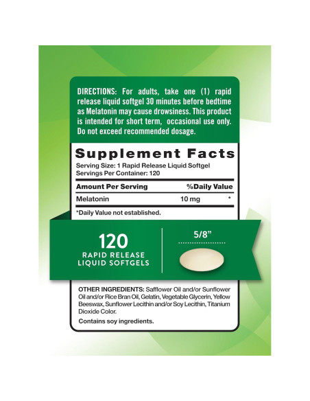 Melatonina 10mg La Verdad de la Naturaleza 120 Cápsulas Blandas