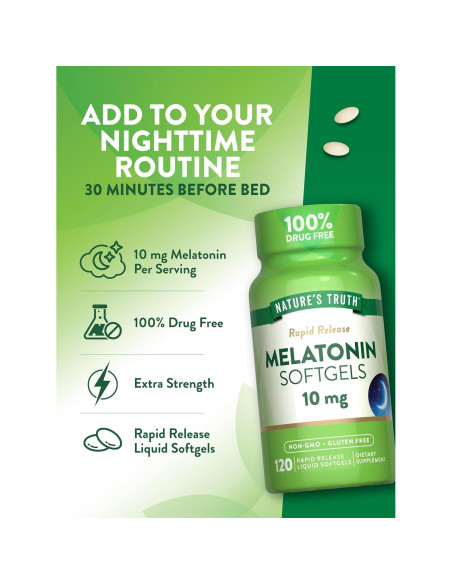 Melatonina 10mg La Verdad de la Naturaleza 120 Cápsulas Blandas