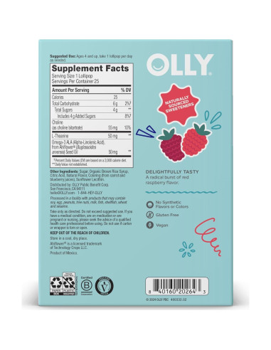 Suplemento Dietético OLLY Mellow Buddies Paletas 25 Unidades
