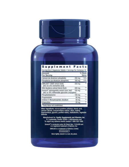 Suplemento Cognitex Elite Pregnenolona Life Extension - 60 Tabletas Vegetarianas para Memoria y Enfoque Suplemento Cognitex Elite Pregnenolona Life Extension - 60 Tabletas Vegetarianas para Memoria y Enfoque