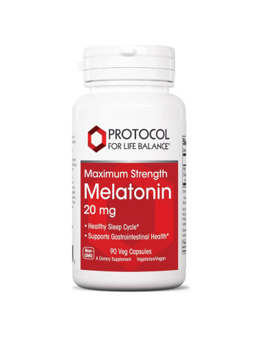 Melatonina 20 mg Protocolo Para el Equilibrio de Vida - 90 Cápsulas Veganas