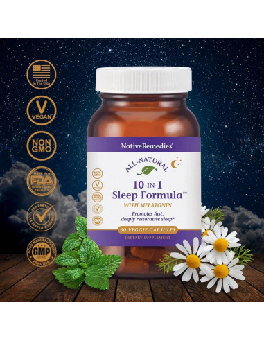 Suplemento Natural para Dormir Native Remedies 60 Cápsulas