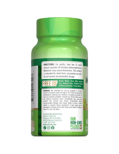 Melatonina 10mg con Ashwagandha La Verdad de la Naturaleza 60 Cápsulas