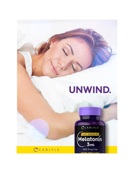 Carlyle Melatonina 3mg Tabletas Rápidas Veganas 250 Conteo Carlyle Melatonina 3mg Tabletas Rápidas Veganas 250 Conteo