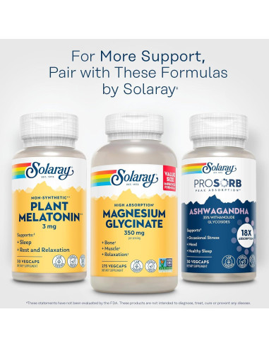 Solaray Melatonina de Planta 3mg - Suplemento Vegano para Dormir