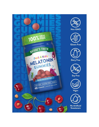 Gomitas de Melatonina para Niños Nature's Truth 1mg 40 Unidades