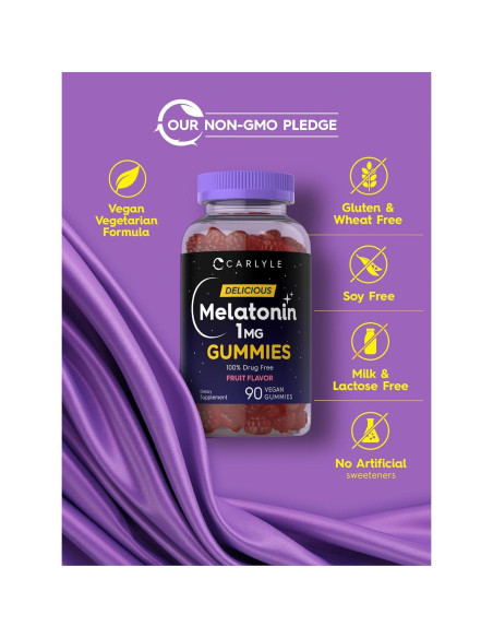 Gominolas de Melatonina Carlyle 1mg - 90 Unidades Veganas Gominolas de Melatonina Carlyle 1mg - 90 Unidades Veganas