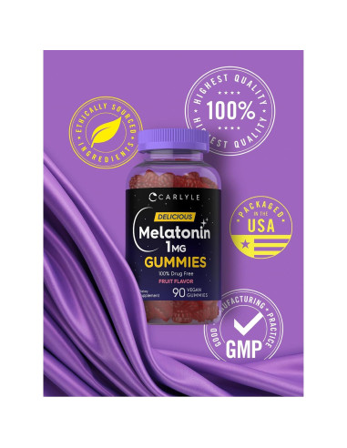 Gominolas de Melatonina Carlyle 1mg - 90 Unidades Veganas