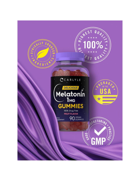 Gominolas de Melatonina Carlyle 1mg - 90 Unidades Veganas Gominolas de Melatonina Carlyle 1mg - 90 Unidades Veganas