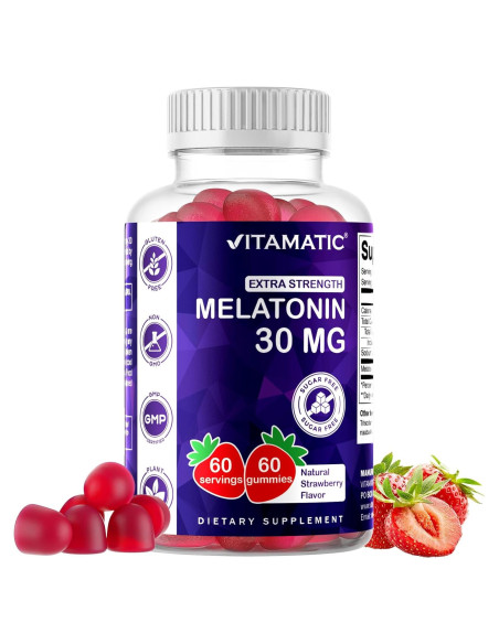 Gummies de Melatonina Vitamatic 30mg Sin Azúcar 60 Unidades Gummies de Melatonina Vitamatic 30mg Sin Azúcar 60 Unidades