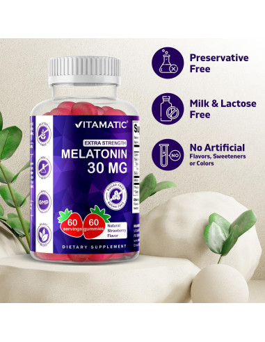 Gummies de Melatonina Vitamatic 30mg Sin Azúcar 60 Unidades