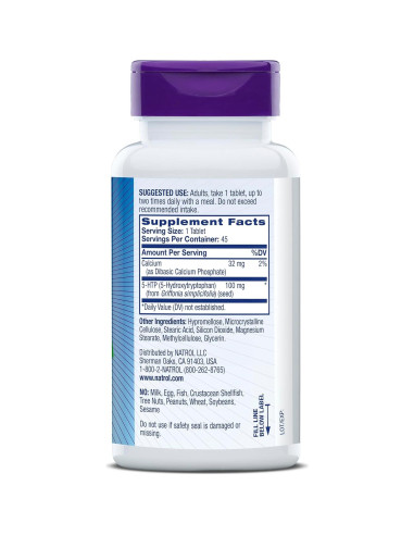 Natrol 5-HTP 100mg Suplemento Dietético 90 Tabletas Liberación Prolongada