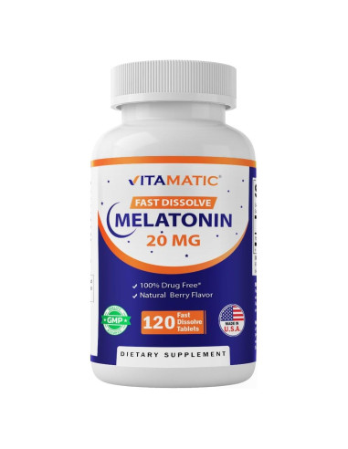 Tabletas de Melatonina Vitamatic 20 mg Sabor Baya 720 Tabletas