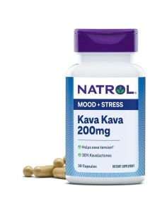 Suplemento Natrol Kava Kava 200mg para Estrés y Relajación - 30 Cápsulas