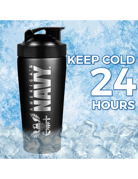 Botella Mezcladora Aislada 24 oz Marina - Regalos Militares Botella Mezcladora Aislada 24 oz Marina - Regalos Militares