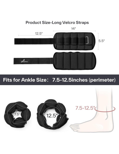 Pesas de Tobillo Ajustables Sportneer 0.9-4.5 kg Neopreno
