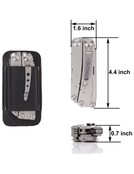 Funda de Cuero Topstache M para Cuchillo y Multiherramienta Negra Funda de Cuero Topstache M para Cuchillo y Multiherramienta Negra