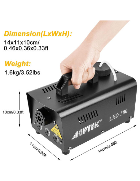 Máquina de Niebla AGPTEK HA0304-MBFBA con LED y Control Remoto Máquina de Niebla AGPTEK HA0304-MBFBA con LED y Control Remoto