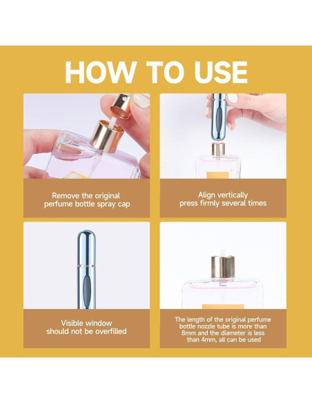 Botella Atomizador Perfume Portátil Recargable Yamadura Mini 5ml 4 Piezas Botella Atomizador Perfume Portátil Recargable Yamadura Mini 5ml 4 Piezas