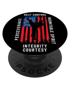 PopSockets Taekwondo 5 Principios Negro Soporte Teléfonos