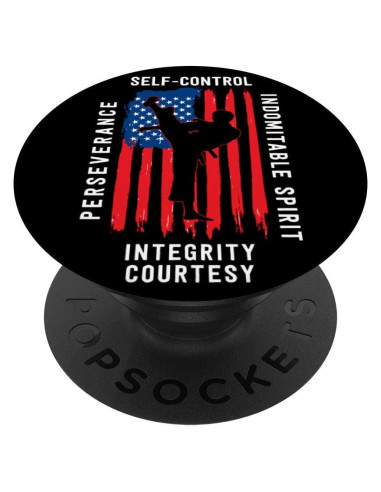 PopSockets Taekwondo 5 Principios Negro Soporte Teléfonos
