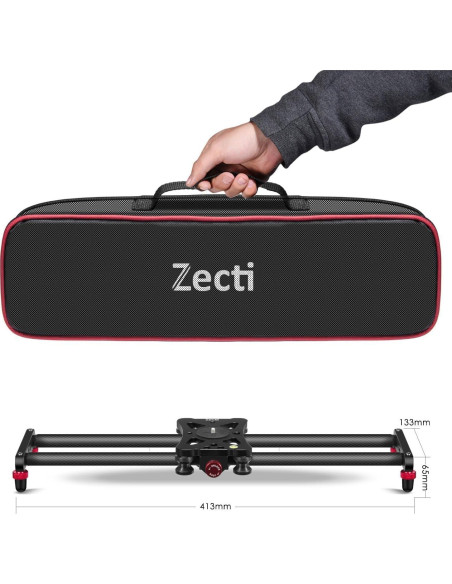 Slider de Cámara Zecti 40 cm Fibra de Carbono Estabilizador Slider de Cámara Zecti 40 cm Fibra de Carbono Estabilizador