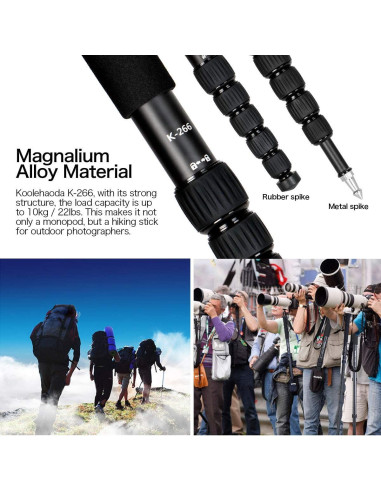 Monopod de cámara Koolehaoda K-266 con trípode 45-177cm