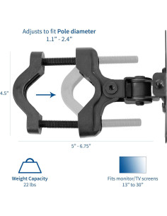 Soporte de Montaje en Poste VIVO para Pantallas de 13 a 30" 2